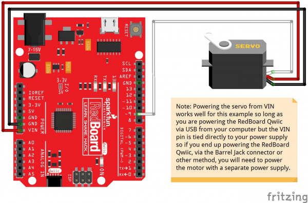 Simple Servo Fritzing Diagram