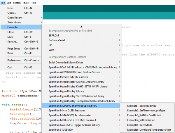 MCP9600 Arduino Examples