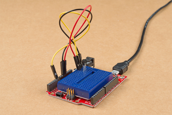 RedBoard Qwiic and TMP36 Connected