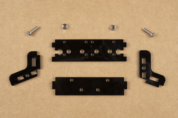 Unassembled stereo camera mount hardware