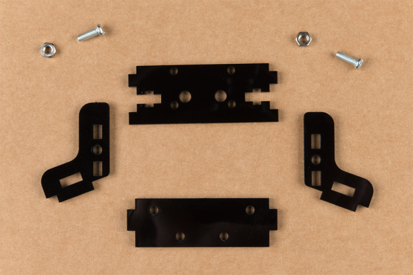 Unassembled camera mount hardware