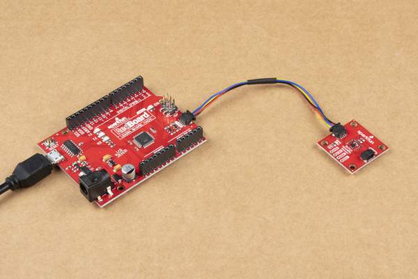 SHTC3 connected to a RedBoard Qwiic
