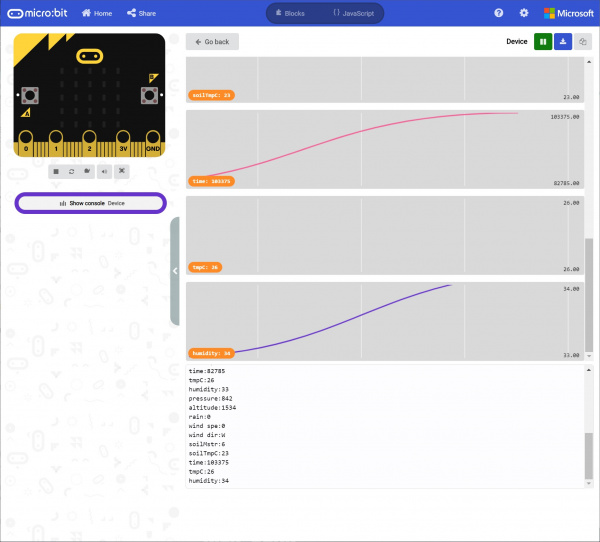 Serial Output Received from a Remote micro:bit Using the MakeCode Console