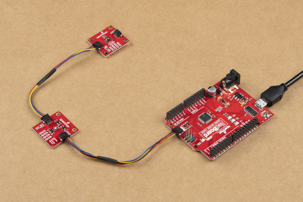 SGP30 and SHTC3 Connected to RedBoard Qwiic