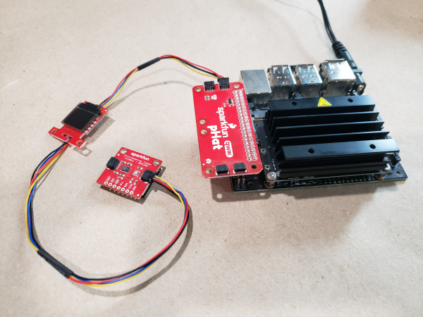 Qwiic breakouts connected to the pHAT on the Nano