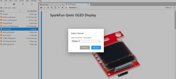 Screenshot showing selecting the Kernel