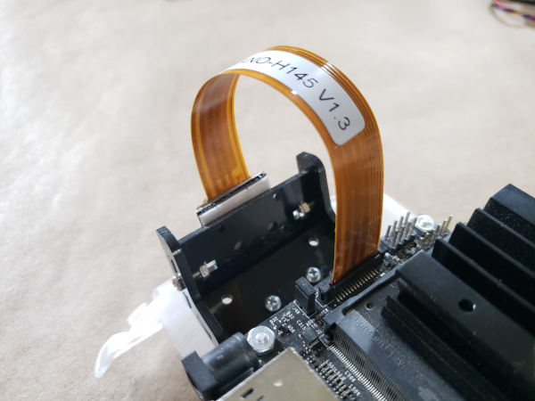 Camera ribbon cable connected to Jetson Nano