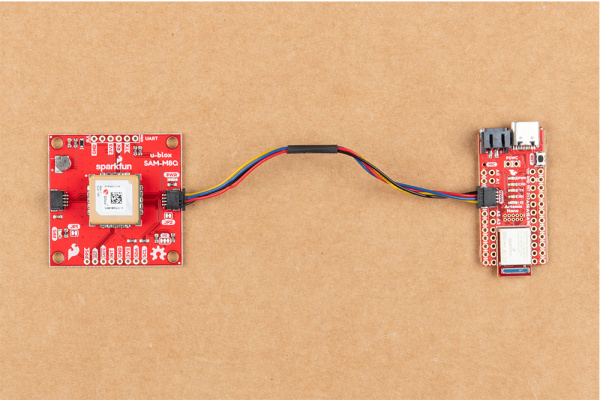 SAM-M8Q GPS connected to the SparkFun Artemis Nano