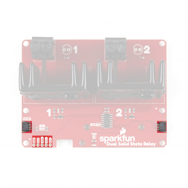 Photo highlighting Qwiic and I2C Interface pins