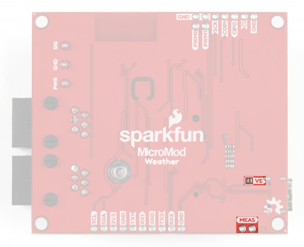 Highlighting the solder jumpers on the back of the Data Logging Carrier Board