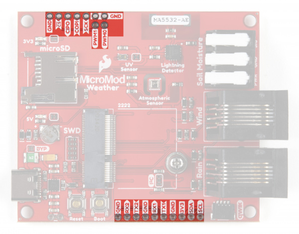 Weather Carrier Board with PTH Headers highlighted