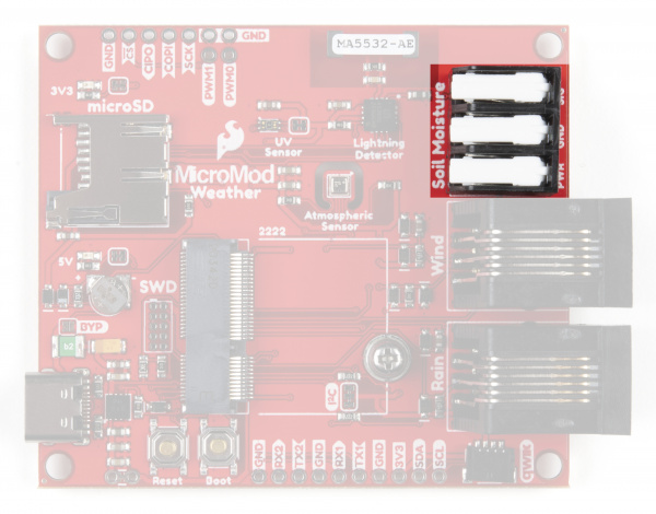 Weather Carrier Board with Soil Moisture Latch Terminal Highlighted.