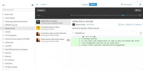 Changes Shown via GitHub Desktop GUi