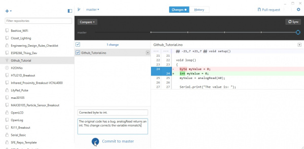 Uncommitted Changes from Local Working Copy