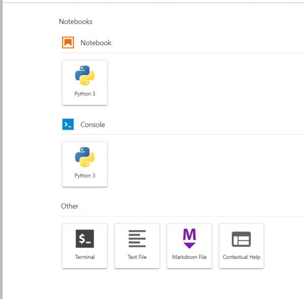 Jupyter Notebooks Initial Page screenshot