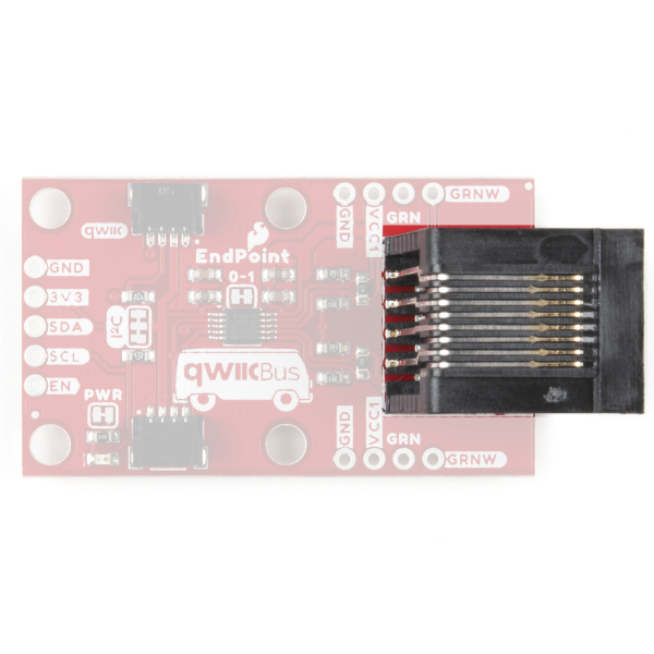 Photo of QwiicBus EndPoint highlighting RJ-45 Connectors