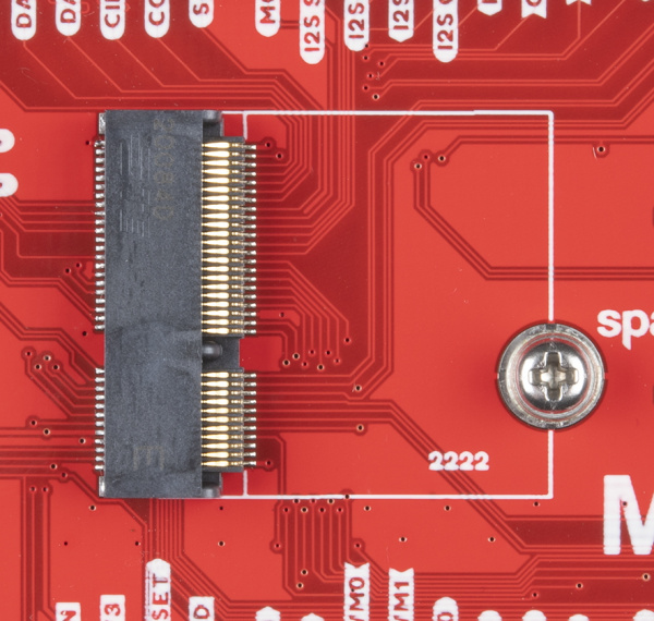 SparkFun MicroMod connector with standoff and screw