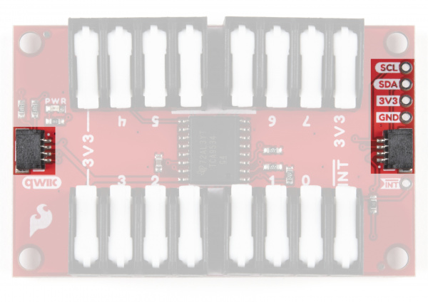 Photo highlighting Qwiic and I2C interface.