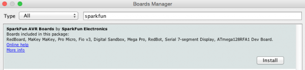 Installing Boards Using the Boards Manager