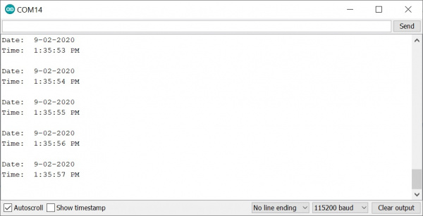 Arduino Serial Monitor with Qwiic GPS Clock