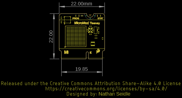 Teensy Processor Board Dimensions