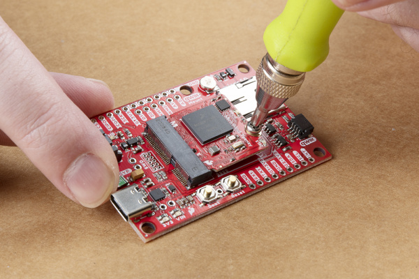 Securing the Teensy Processor Board into place using the set screw.