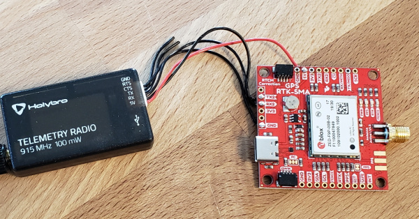 Serial Telemetry Radio attached to SparkFun ZED-F9P