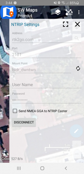 SW Maps built in NTRIP client