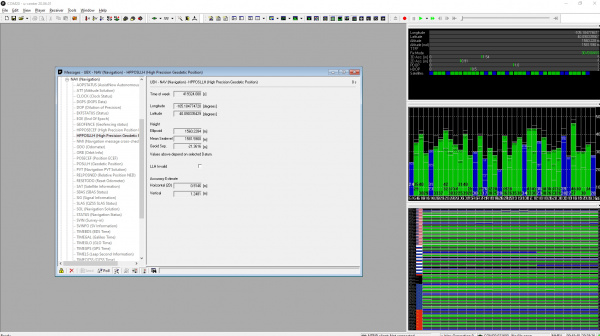 u-center with GNSS data