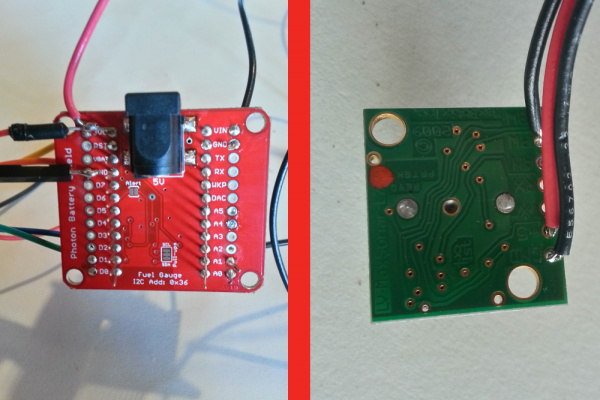 soldered connections to the ultrasonic sensor