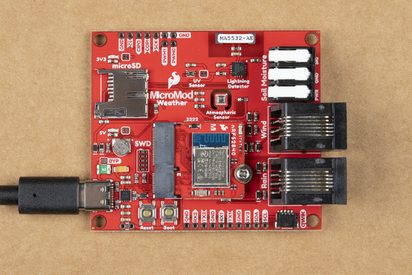 Assembled MicroMod Carrier and Processor connected via USB-C