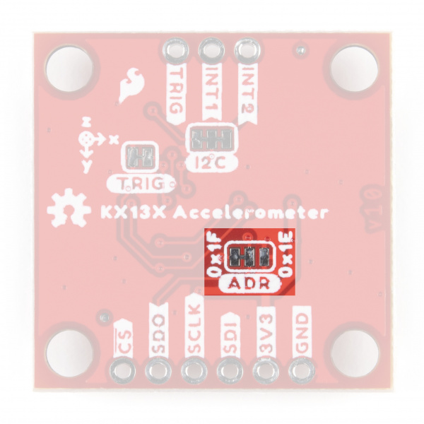 Photo highlighting the ADR jumper on the KX13x Breakout