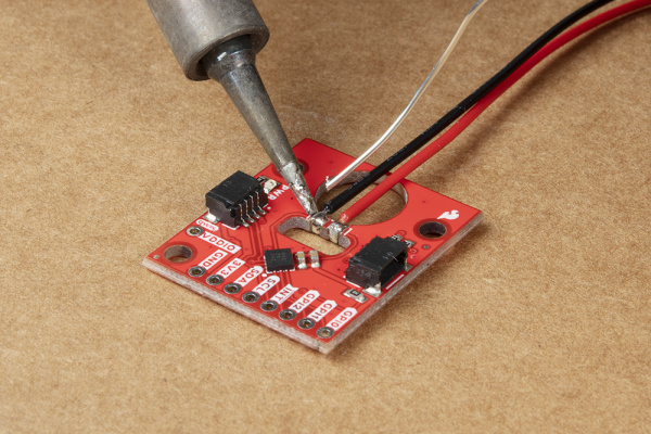 Solder Wires to Qwiic Haptic Driver Board