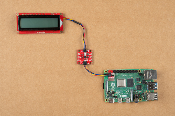 Qwiic Cable between Qwiic Shim and SerLCD 16x2