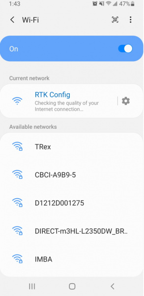 Discovered WiFi networks