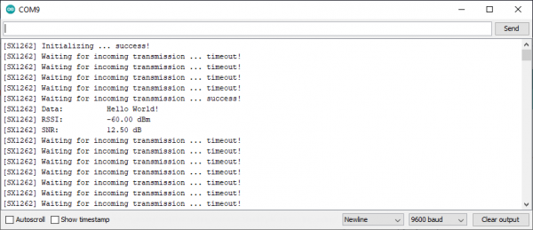 Serial Monitor- Receiver Output