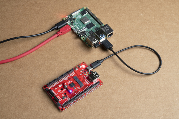 Raspberry Pi and a MicroMod RP2400 Blinking with MicroPython