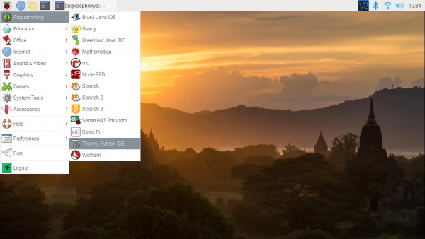 Open Thonny IDE from the Pi Start Menu
