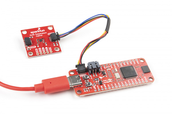 Image of STM32 TP and Qwiic sensor attached