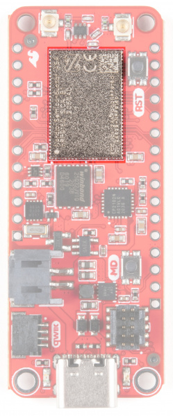 The Nordic nRF9160 is highlighted on the board