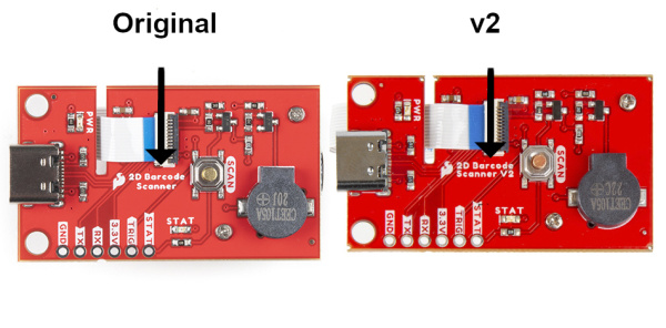 Photo showing the two versions of the 2D Barcode Scanner