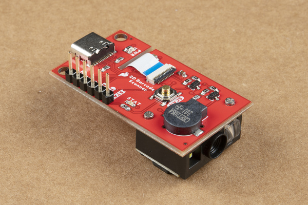 Headers soldered to 2D Barcode Scanner Breakout PTH Header