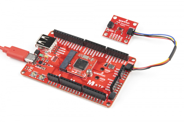 STM32 Processor Board, Carrier Board, and Qwiic sensor attached