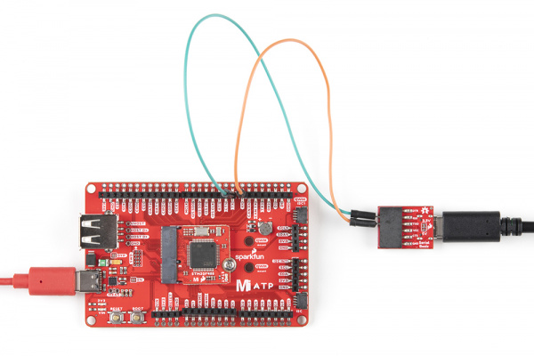 MicroMod ATP board with Serial Basic RX and TXX pins hooked up