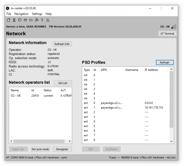 Network information in m-center