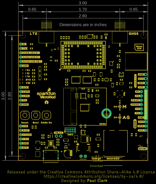 Asset Tracker Board Dimensions