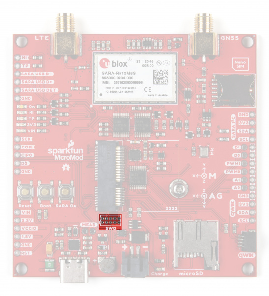 Photo highlighting the JTAG footprint.