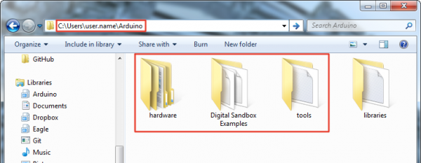 Directory for Arduino Sketchbook