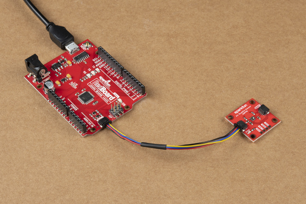 Air Quality Sensor connected to a RedBoard Qwiic