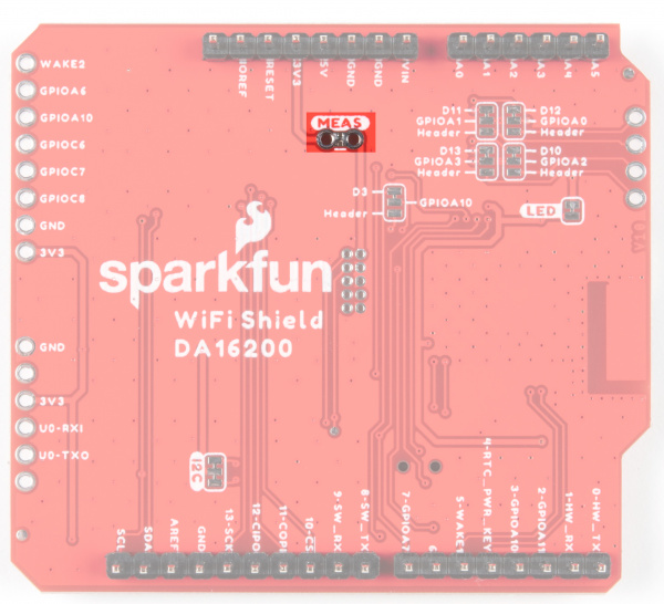 Current Measurement jumper holes are on the back of the board in the middle, midway up from the middle